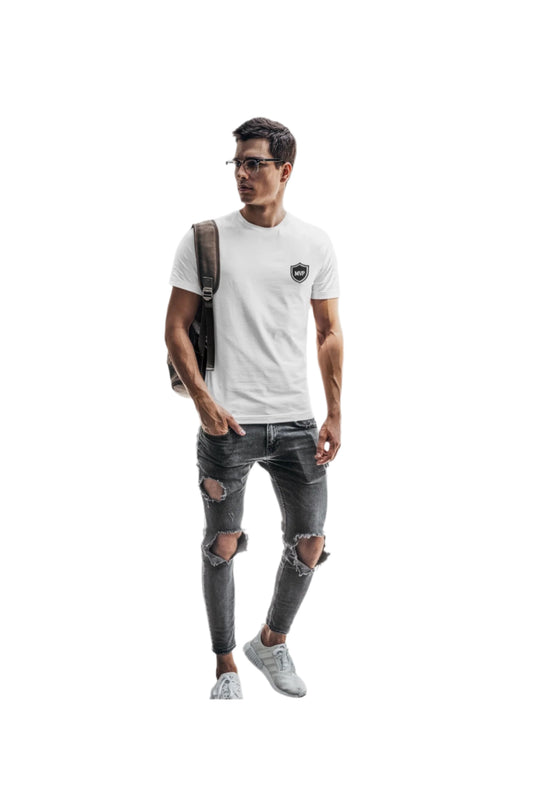 White Short Sleeve MVP Logo T-Shirt