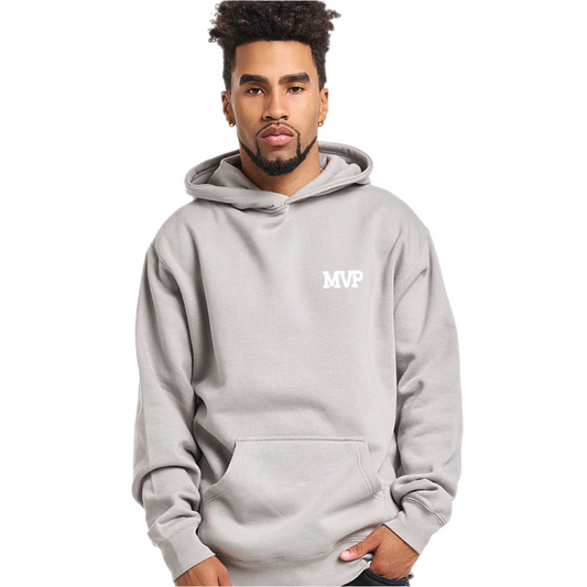 Stone Gray Ultra Heavy Stone Gray Embroidered MVP Hoodie (Unisex)