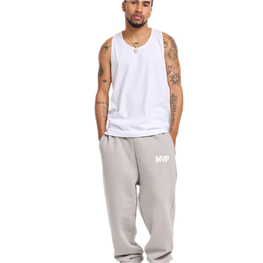 Stone Gray Ultra Heavy Stone Gray Embroidered MVP Joggers (Unisex)
